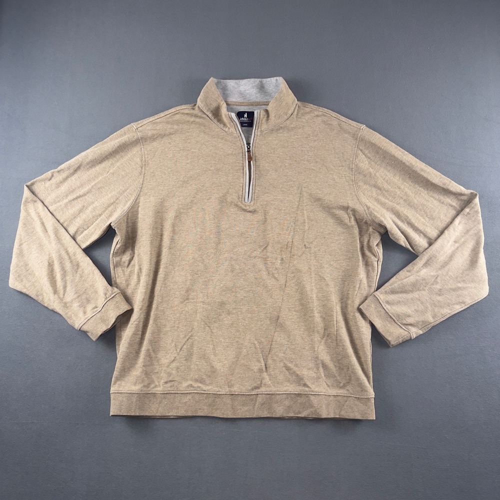 Johnnie-O Sully Quarter Zip Pullover Mens Large Cedar Brown JMKO1460